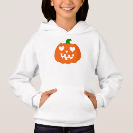 oranger Kürbis-Herz-Jack-o-Lantern Halloween Hoodie
