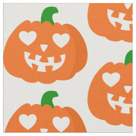 oranger Kürbis-Herz-Jack-o-Lantern Halloween Stoff