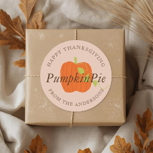 Oranger Kürbis Thanksgiving Selbstgemachtes Backen Runder Aufkleber