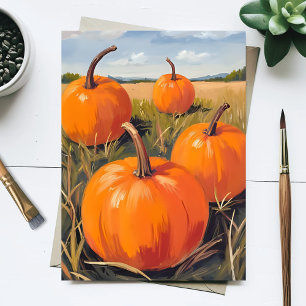 Oranger Kürbisfleck Herbst Feiertagspostkarte
