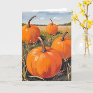 Oranger Kürbisfleck Herbst Karte