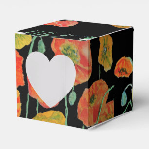Oranger Mohn Blumen Hochzeitstorte Geschenkbox Geschenkschachtel