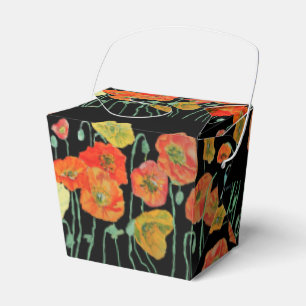 Oranger Mohn Floral Hochzeitstorte Geschenkbox Geschenkschachtel