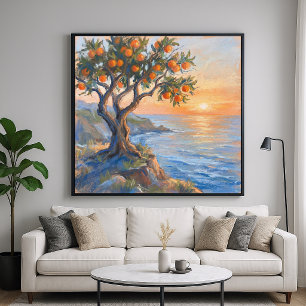 Oranger Moment - Pastell-Impressionistischer Stil  Poster