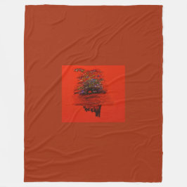 Oranger Mondlandschaft Fleecedecke