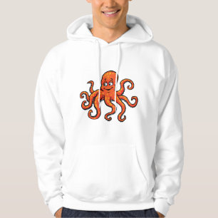 Oranger Oktopus Cartoon Ozean Meerestier Hoodie