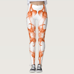 Oranger Rauch Symmetrischer Minimalistischer Weiße Leggings