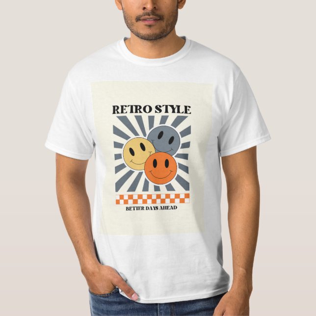 Oranger Retro-Stil T-Shirt (Vorderseite)