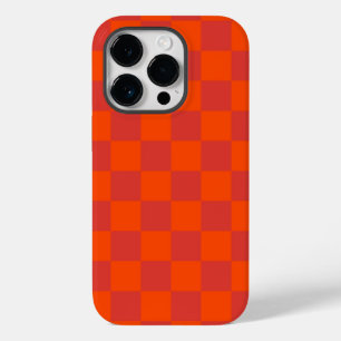 Oranger roter karierter Gingham-Muster Case-Mate iPhone 14 Pro Hülle