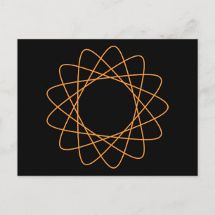 Oranger Spirograph Postkarte