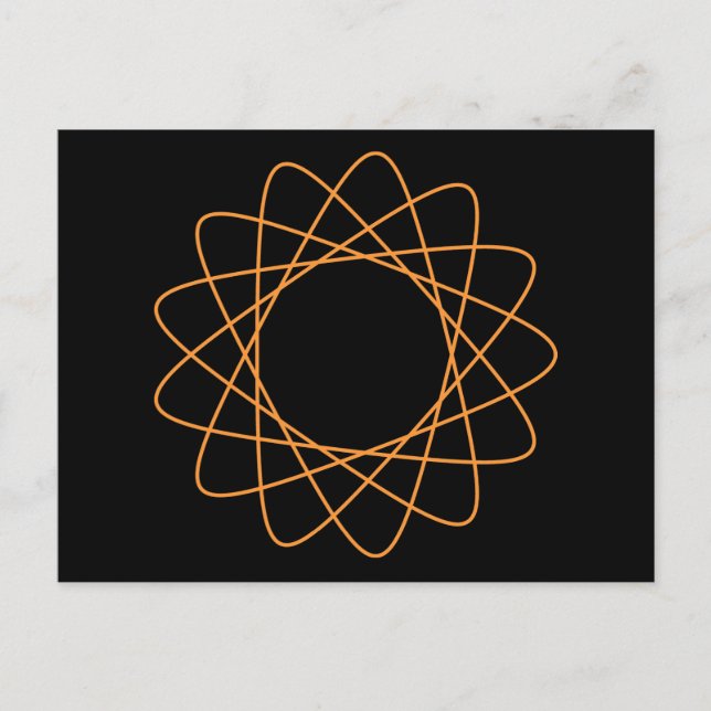 Oranger Spirograph Postkarte (Vorderseite)