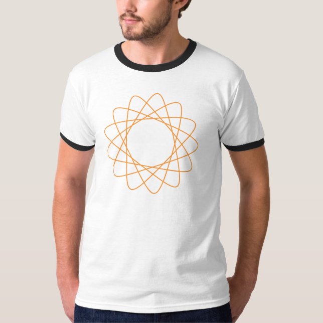 Oranger Spirograph T-Shirt (Vorderseite)