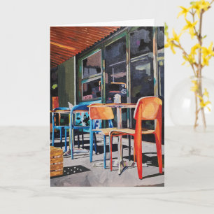 Oranger Stuhl Tägliche gefaltete Grußkarte Karte