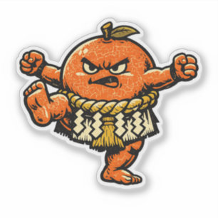 Oranger Sumo-Champion — Vintage Retro Yokozuna  Aufkleber
