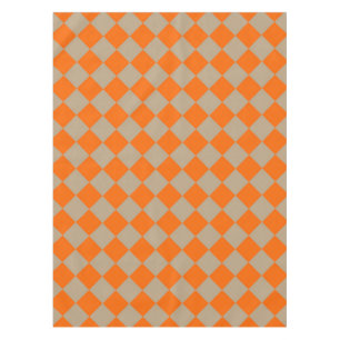 Oranger Taupe Karo Diamant Muster Tischdecke