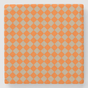 Oranger Taupe Karo Diamantmuster Steinuntersetzer