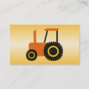 Oranger Traktor Landwirt Visitenkarte