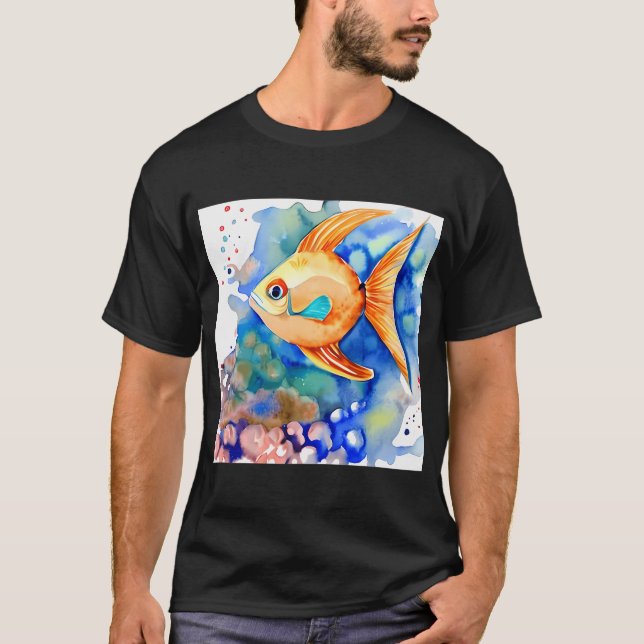 Oranger tropischer Fisch T-Shirt (Vorderseite)