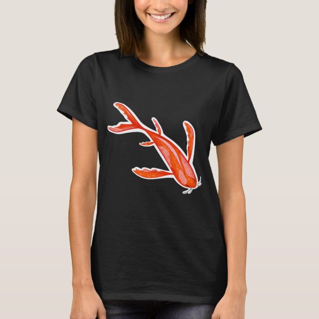 Oranger und rosa Koi-Fisch T-Shirt (Vorderseite)