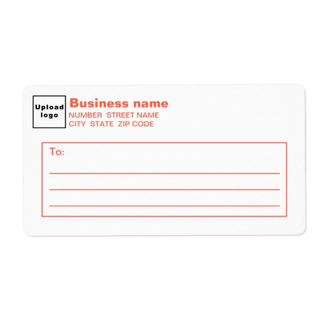 Oranger Versandlabel für Geschäftskunden (Vorne)