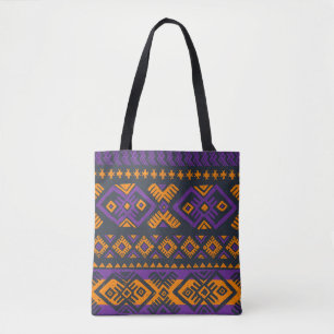 Oranger, violetter tribal geometrischer nahtloser