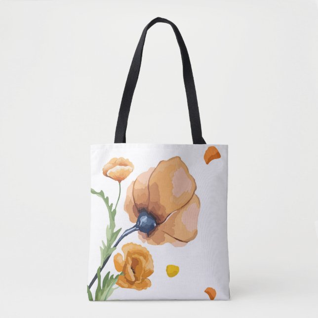 Oranger Wasserfarben-Mohn (Vorderseite)