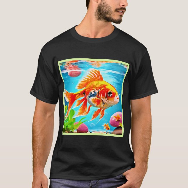 Oranger Weißer Goldfisch T-Shirt (Vorderseite)