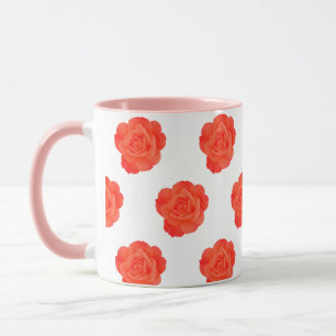 Orangerose Floral Rosa Benutzerdefinierte Kunstges Tasse