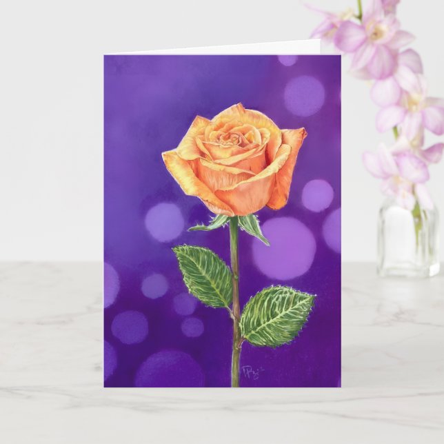 Orangerose Karte (Orchidee)