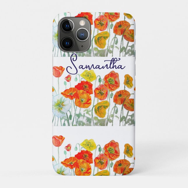 Orangerotes Klatschmohn-Blumenmuster Danke Case-Mate iPhone Hülle (Rückseite)