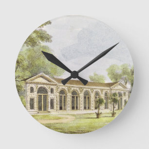 Orangery, Kew arbeitet im Garten, überzieht 11 vo Runde Wanduhr