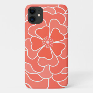 Oranges abstraktes Blumenmuster Case-Mate iPhone Hülle
