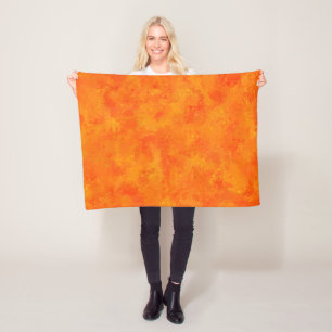 Oranges abstraktes Muster Fleecedecke