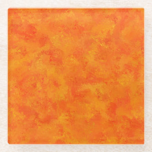 Oranges abstraktes Muster Glasuntersetzer