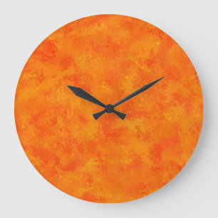 Oranges abstraktes Muster  Große Wanduhr