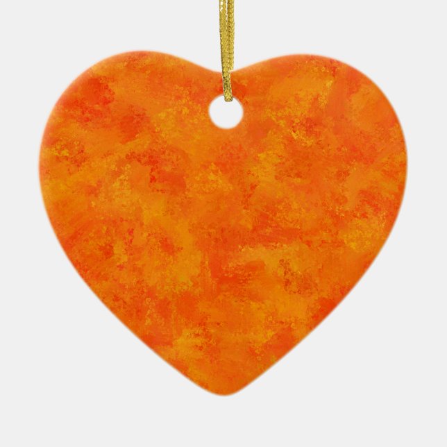 Oranges abstraktes Muster  Keramik Ornament (Vorne)