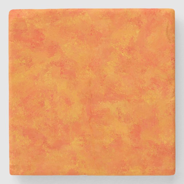 Oranges abstraktes Muster  Steinuntersetzer (Vorderseite)