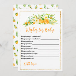 Oranges and Foliage Baby Shower Wishes For Baby Einladung