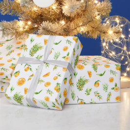Oranges and Foliage Pattern Geschenkpapier