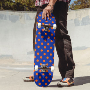 Oranges Auf Blau-Punkte-Musterdesign Skateboard