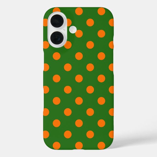 Oranges auf grünem Polka-Punkte-Musterdesign  Case-Mate iPhone Hülle (Rückseite)