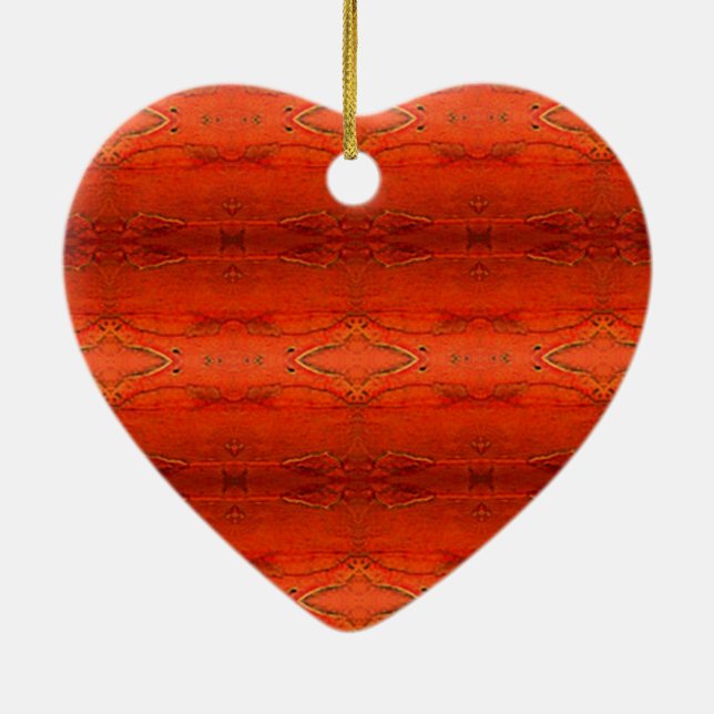 Oranges Aztekenmuster Keramikornament (Hinten)