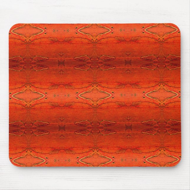 Oranges Aztekenmuster Mousepad (Vorne)