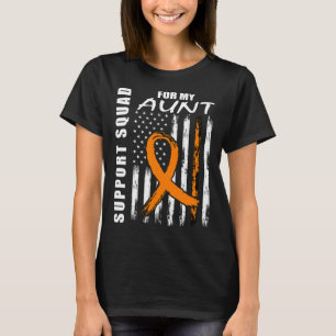Oranges Band Aunt Leukämie-Bewusstsein Usa-Flagge T-Shirt