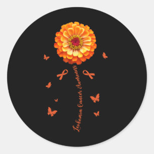 Oranges Band-Blume Leukämie-Bewusstsein Blutkrebs Runder Aufkleber
