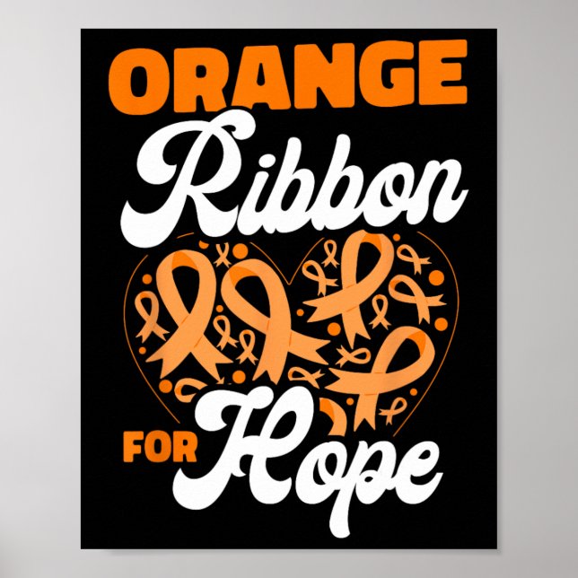 Oranges Band für Hoffnung Blutkrebsbewusstsein  Poster (Vorne)