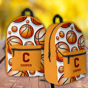 Oranges Basketball-Muster Bedruckter Rucksack