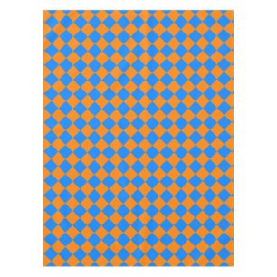 Oranges Blaues Schachbrett-Diamantmuster Tischdecke
