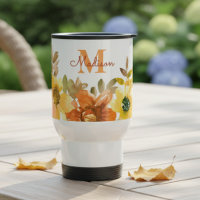 Oranges Blumenmonogramm Namensgeschenk