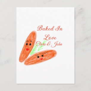 Oranges Brot Paar Emoji in Liebe gebacken Name hin Postkarte